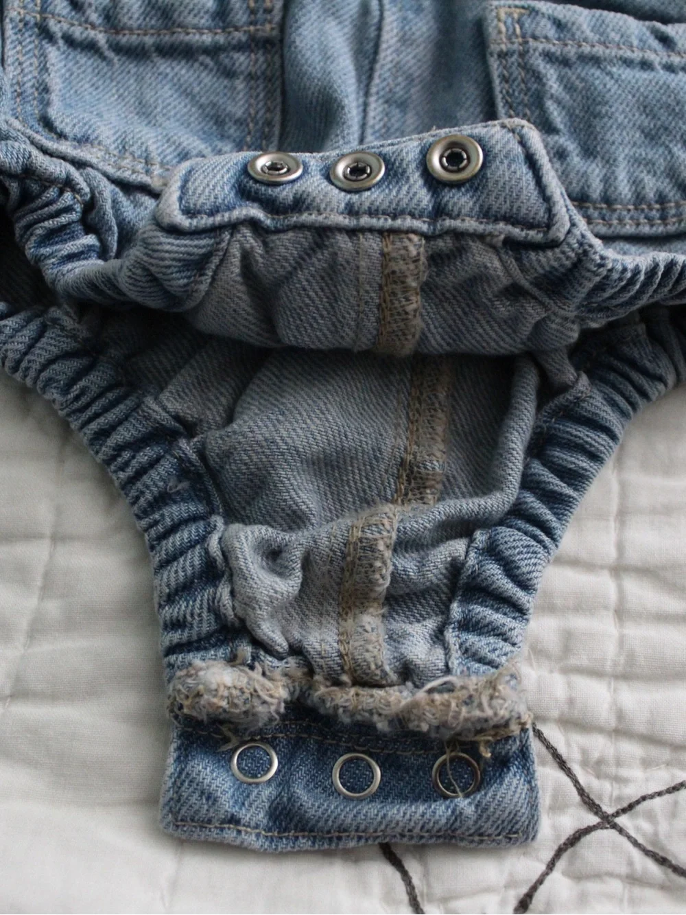Old Navy Light Blue Denim Ruffle Strap Baby Overalls